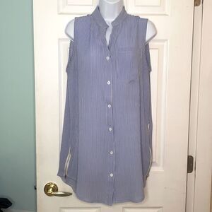 Papillon Tunic Blue White Stripe blouse